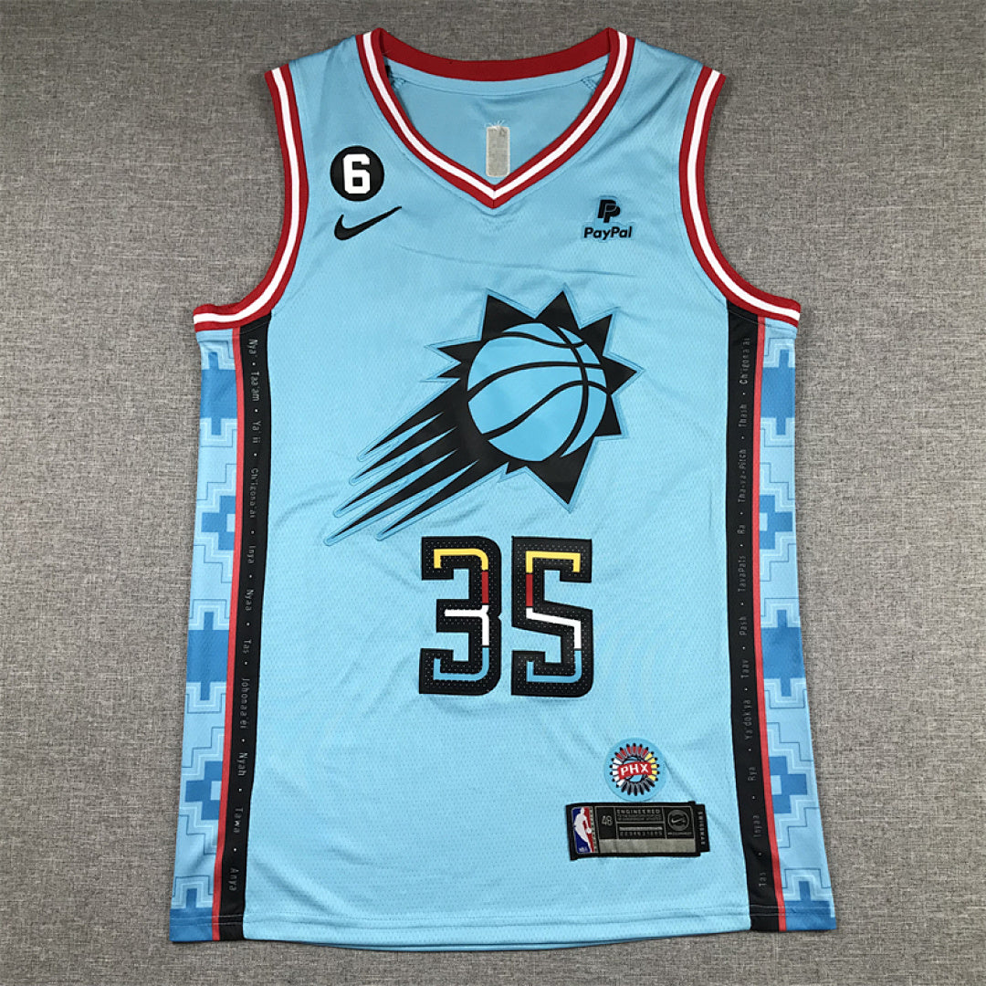 Kevin Durant#35 Phoenix Suns Blue City Edition Swingman Embroidered Jersey