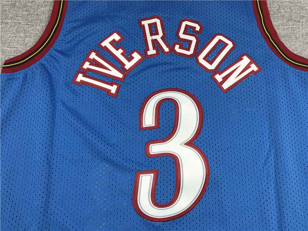 Allen Iverson #3 Philadelphia 76ers 1990-00 Throwback  Embroidered Jersey