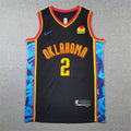 Shai Gilgeous-Alexander#2 Oklahoma City Thunder 2025 Black City Edition Swingman Embroidered Jersey