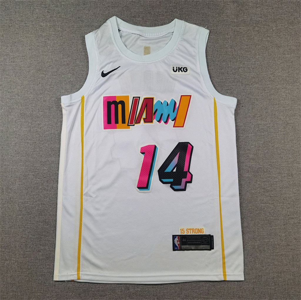 Tyler Herro# 14 Miami Heat 2023 White City Edition Swingman Embroidered Jersey