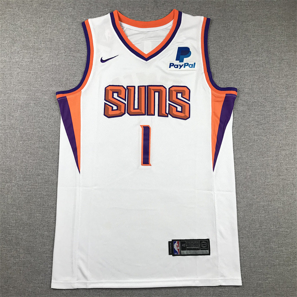 Devin Booker #1 Phoenix Suns White City Edition Swingman Embroidered Jersey