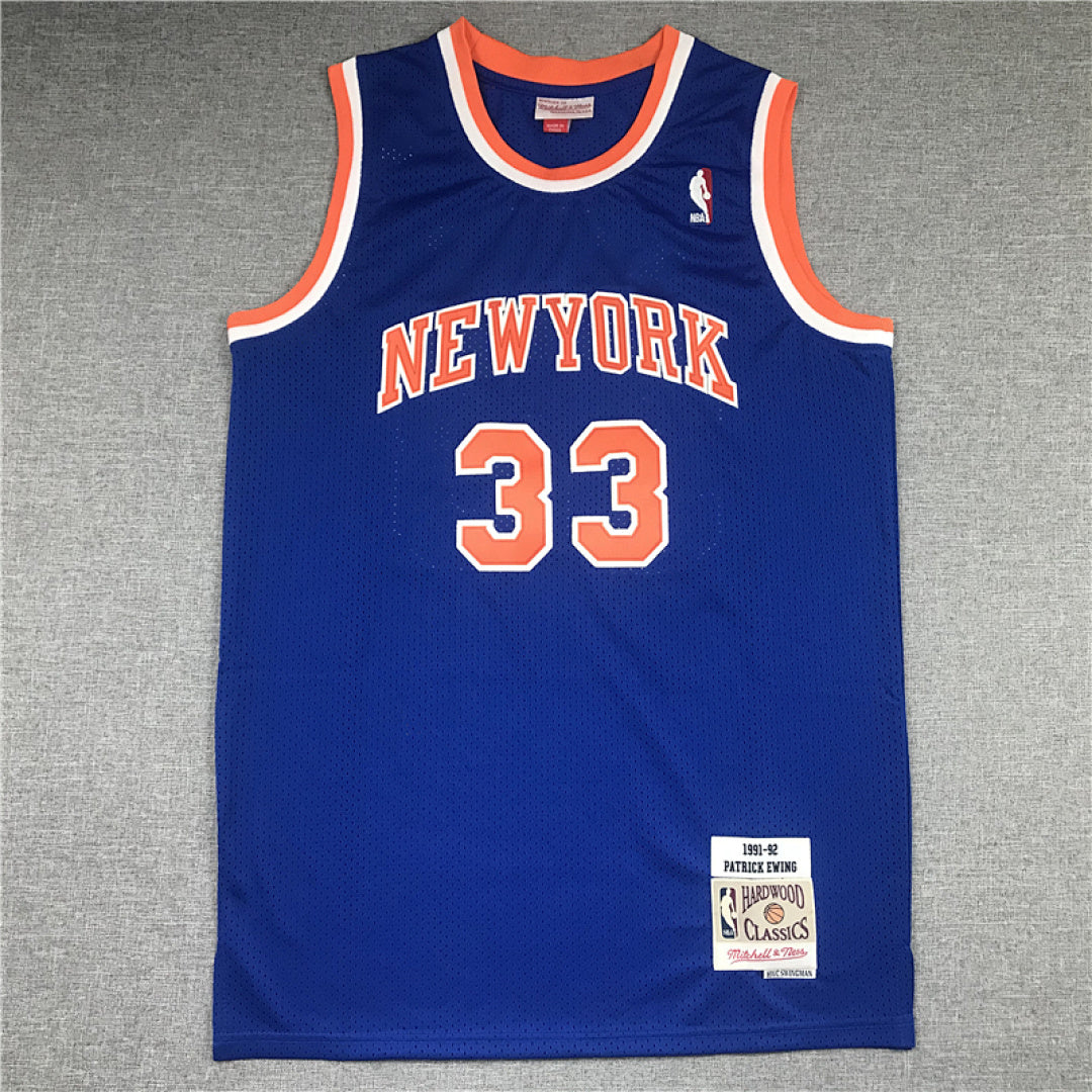 Patrick Ewing#33 New York Knicks 1991-92 Throwback Embroidered Jersey