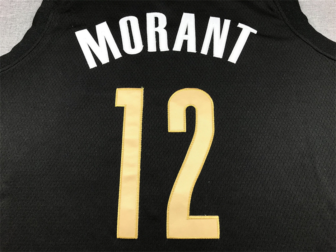 Ja Morant# 12 Memphis Grizzlies 2024 Black City Edition Swingman Embroidered Jersey
