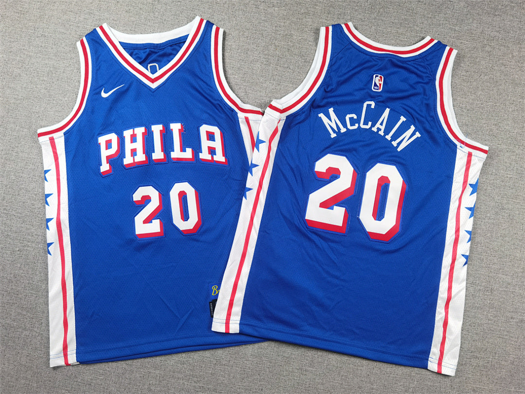 Youth Jared McCain Philadelphia 76ers #20 City Edition Embroidered Jersey