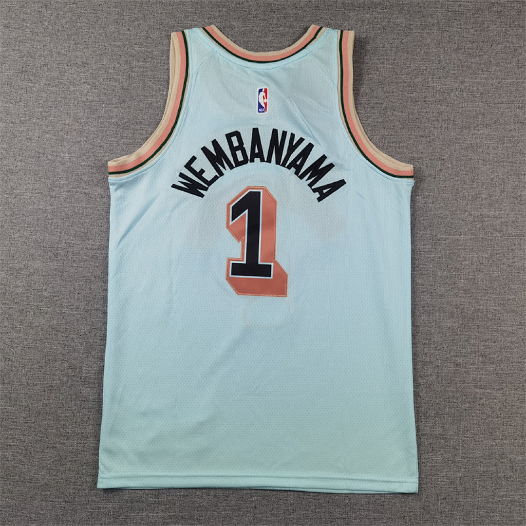 Youth Victor Wembanyama San Antonio Spurs #1  Embroidered Jersey