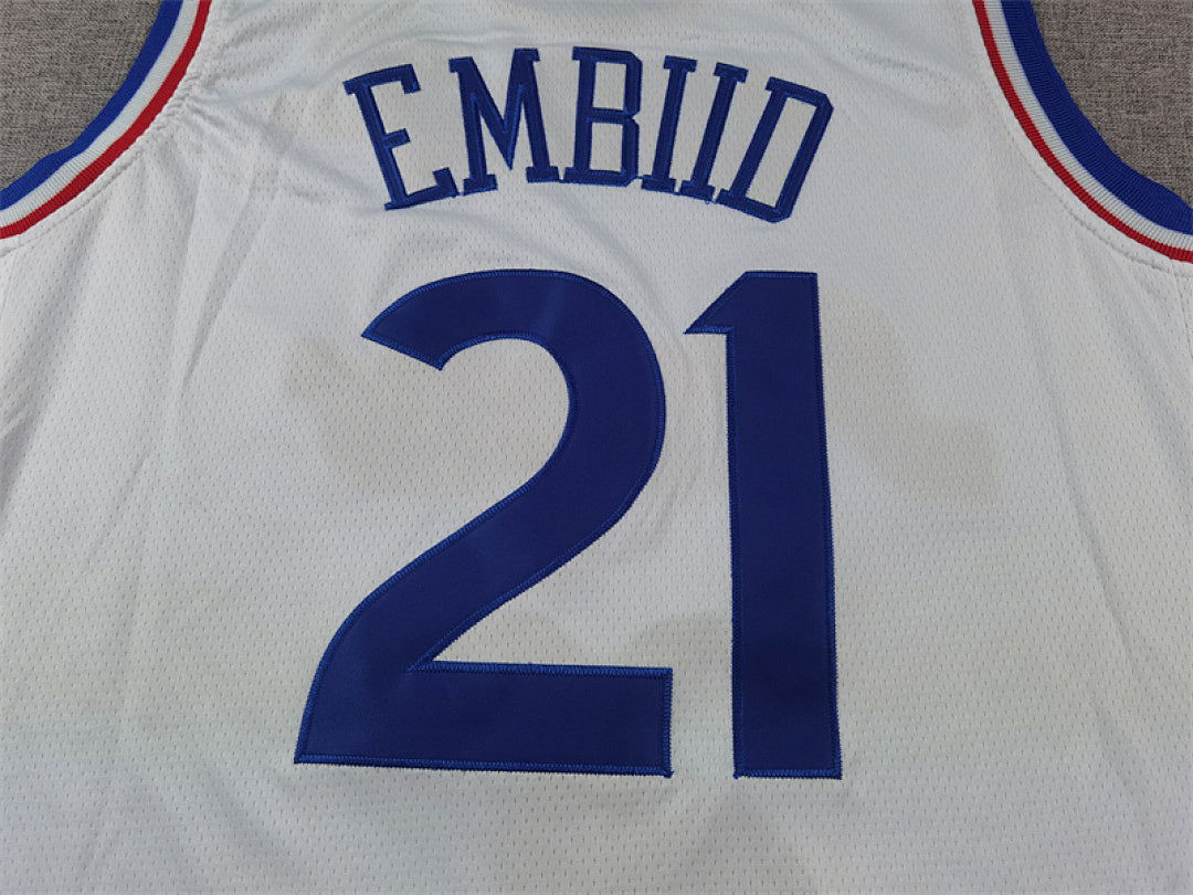 Joel Hans Embiid #21 Philadelphia 76ers White City Edition Swingman Embroidered Jersey