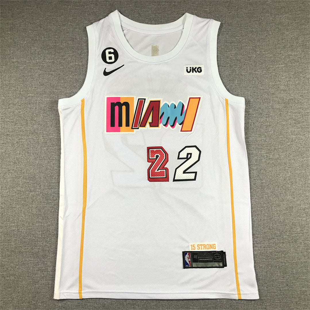 Jimmy Butler# 22 Miami Heat 2023 White City Edition Swingman Embroidered Jersey