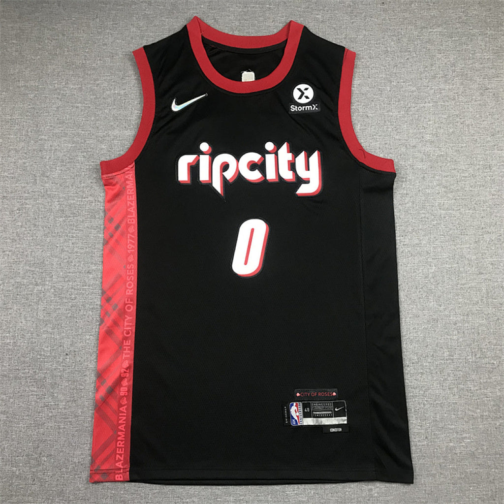 Damian Lillard #0 Portland Trail Blazers Black City Edition Swingman Embroidered Jersey