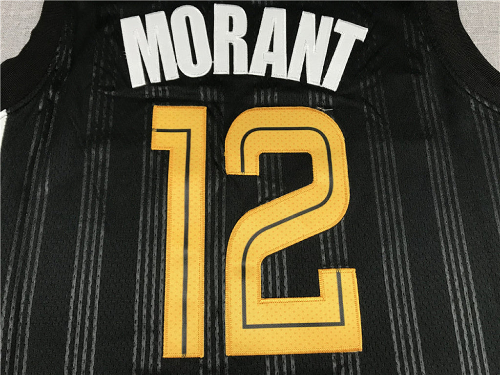 Ja Morant# 12 Memphis Grizzlies Black City Edition Swingman Embroidered Jersey
