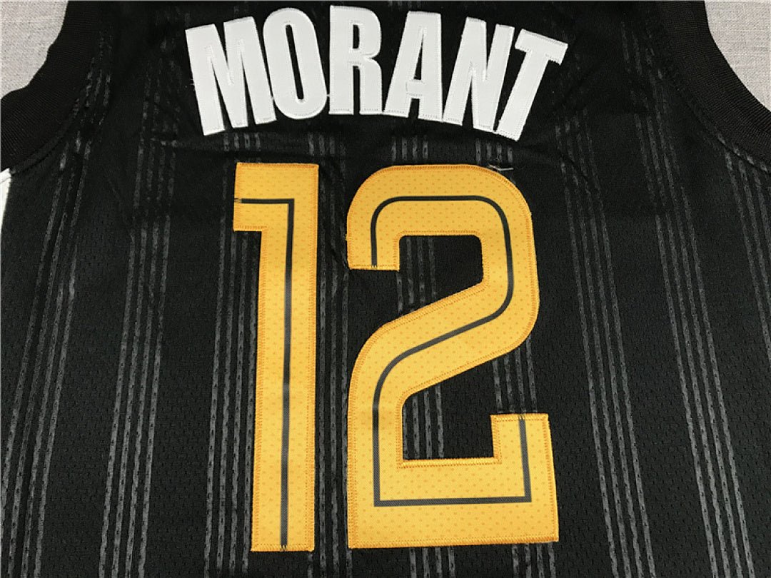 Ja Morant# 12 Memphis Grizzlies Black City Edition Swingman Embroidered Jersey
