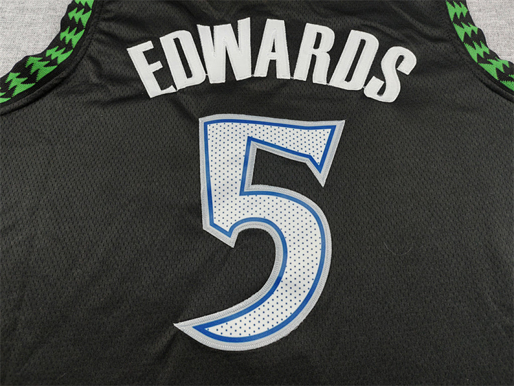 Anthony Edwards #5 Minnesota Timberwolves 2026 Black City Edition Swingman Embroidered Jersey