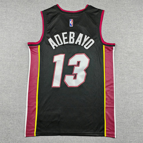 Bam Adebayo# 13 Miami Heat Black City Edition Swingman Embroidered Jersey