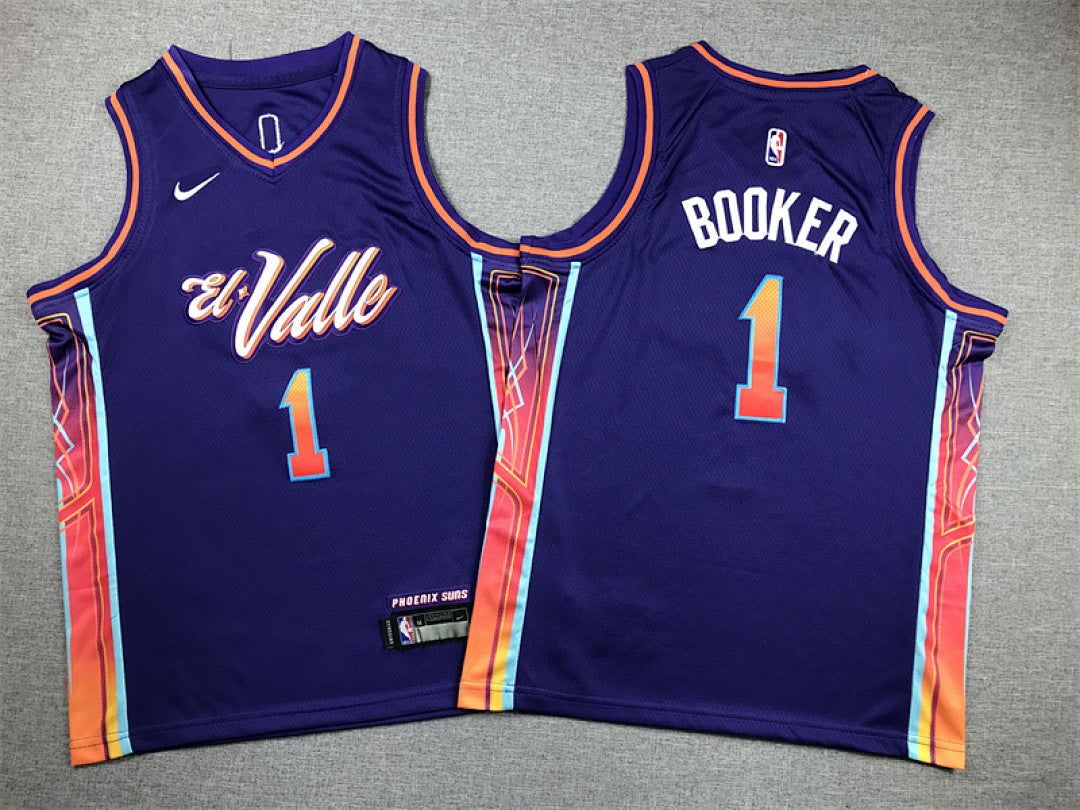 Youth Devin Booker Phoenix Suns #1 City Edition Swingman Embroidered Jersey