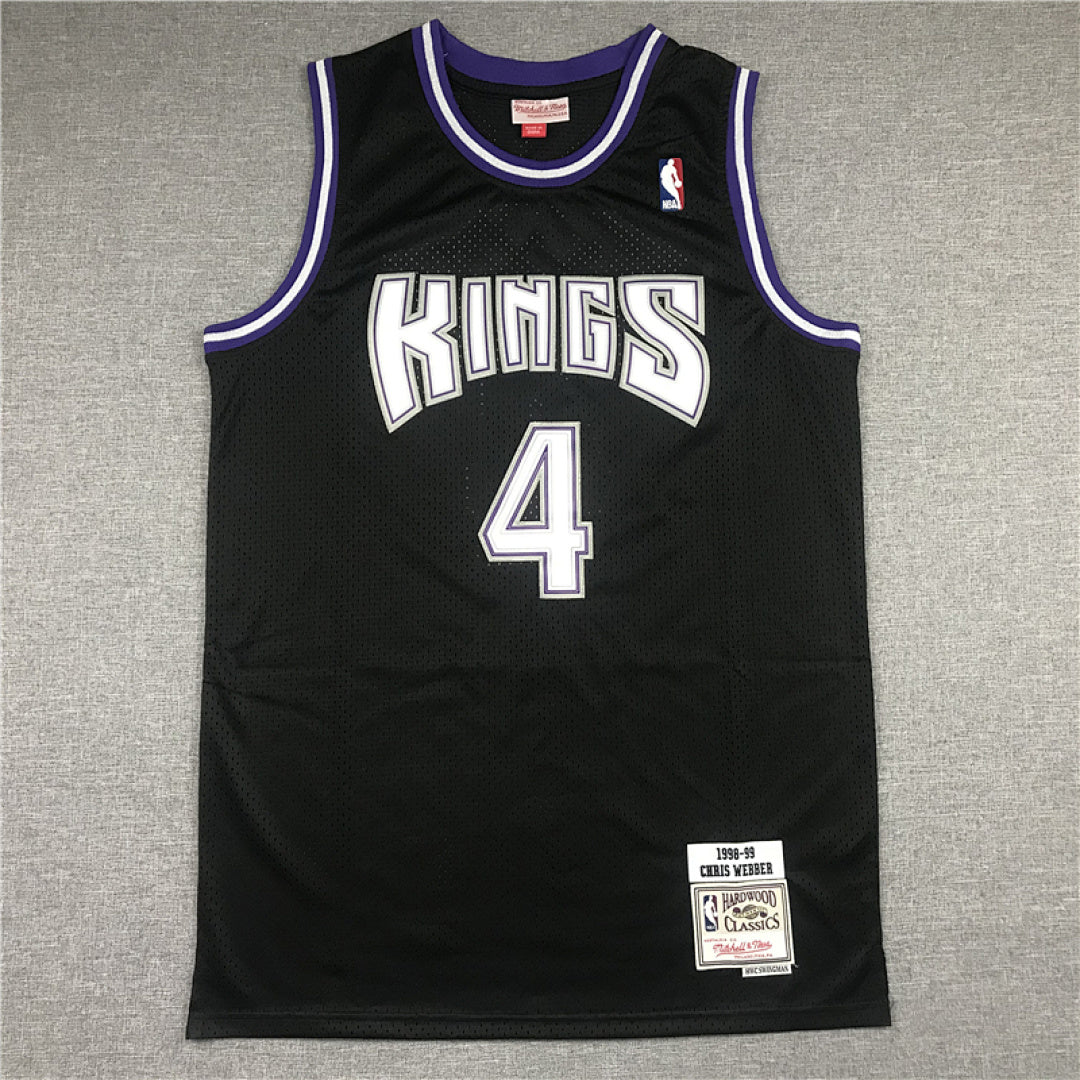 Chris Webber #4 Sacramento Kings 1998-99 Throwback Embroidered Jersey