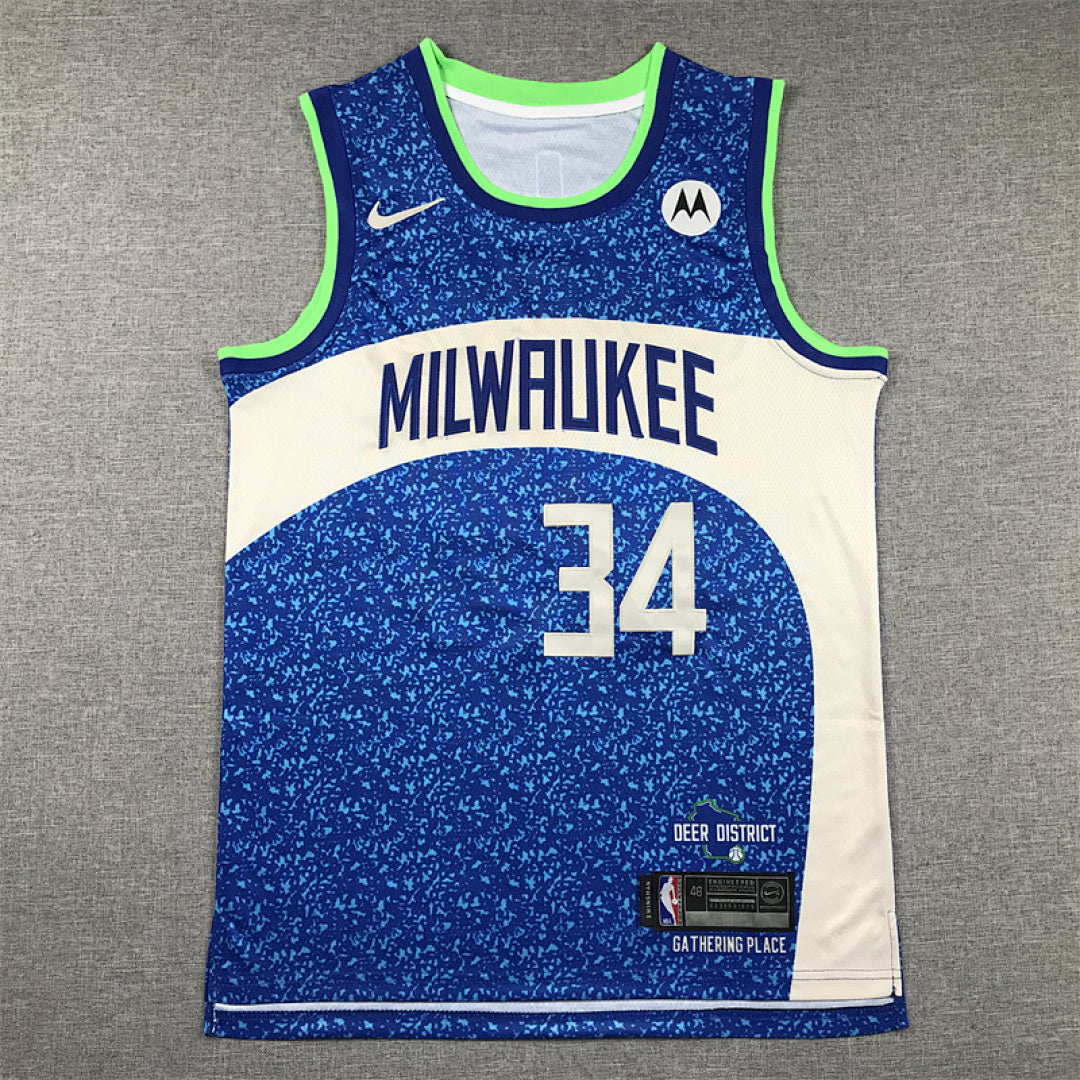 Giannis Antetokounmpo# 34 Milwaukee Bucks 2024 City Edition Swingman Embroidered Jersey