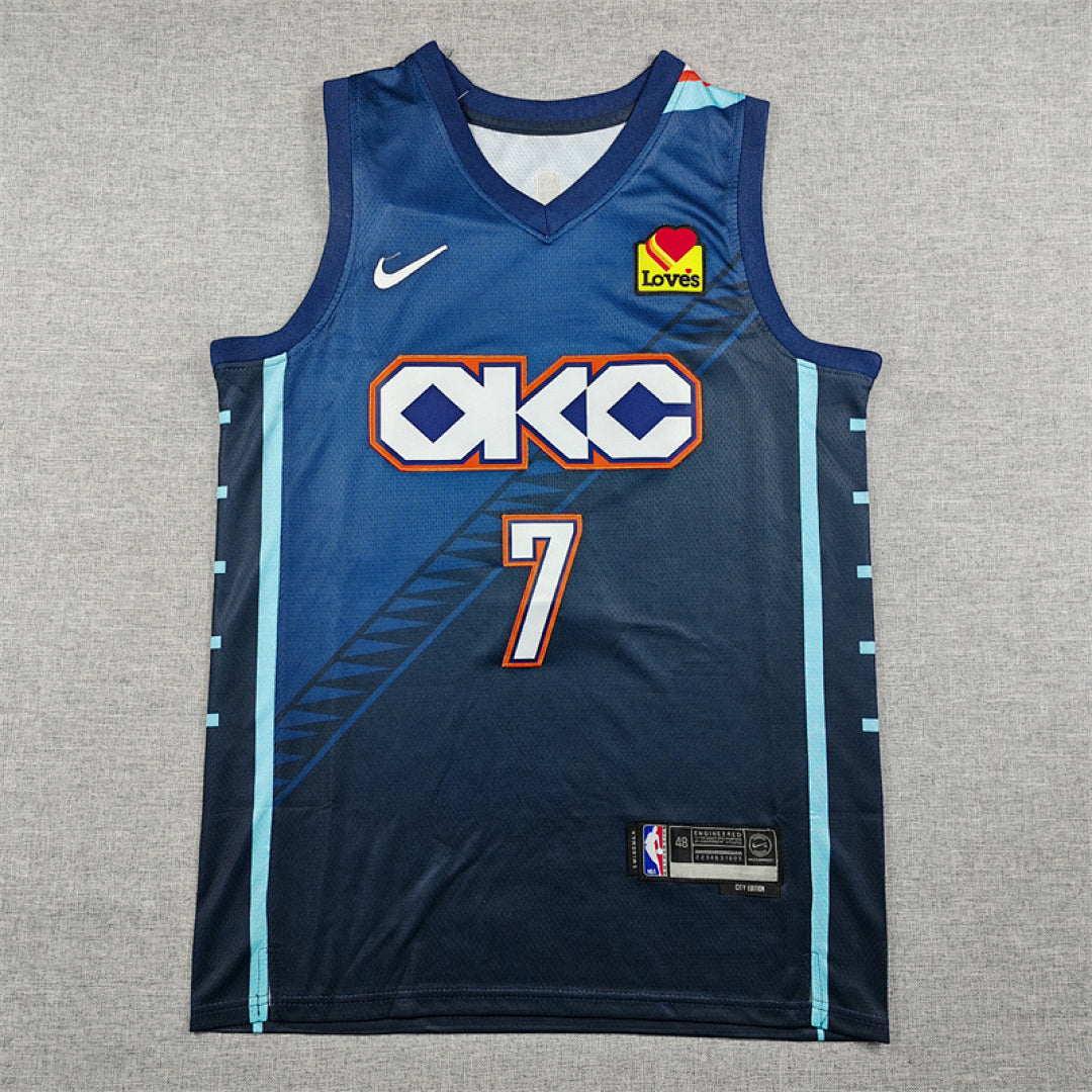 Chet Holmgren#7 Oklahoma City Thunder 2026 Blue City Edition Swingman Embroidered Jersey