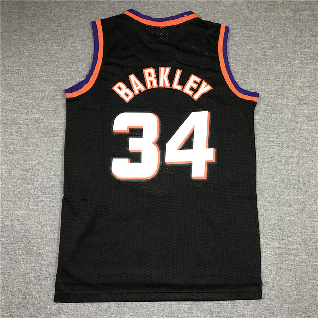 Charles Barkley #34 Phoenix Suns 1992-93 Black Throwback Embroidered Jersey