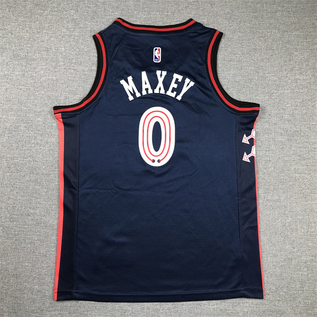 Youth Tyrese Maxey Philadelphia 76ers #0 City Edition Embroidered Jersey