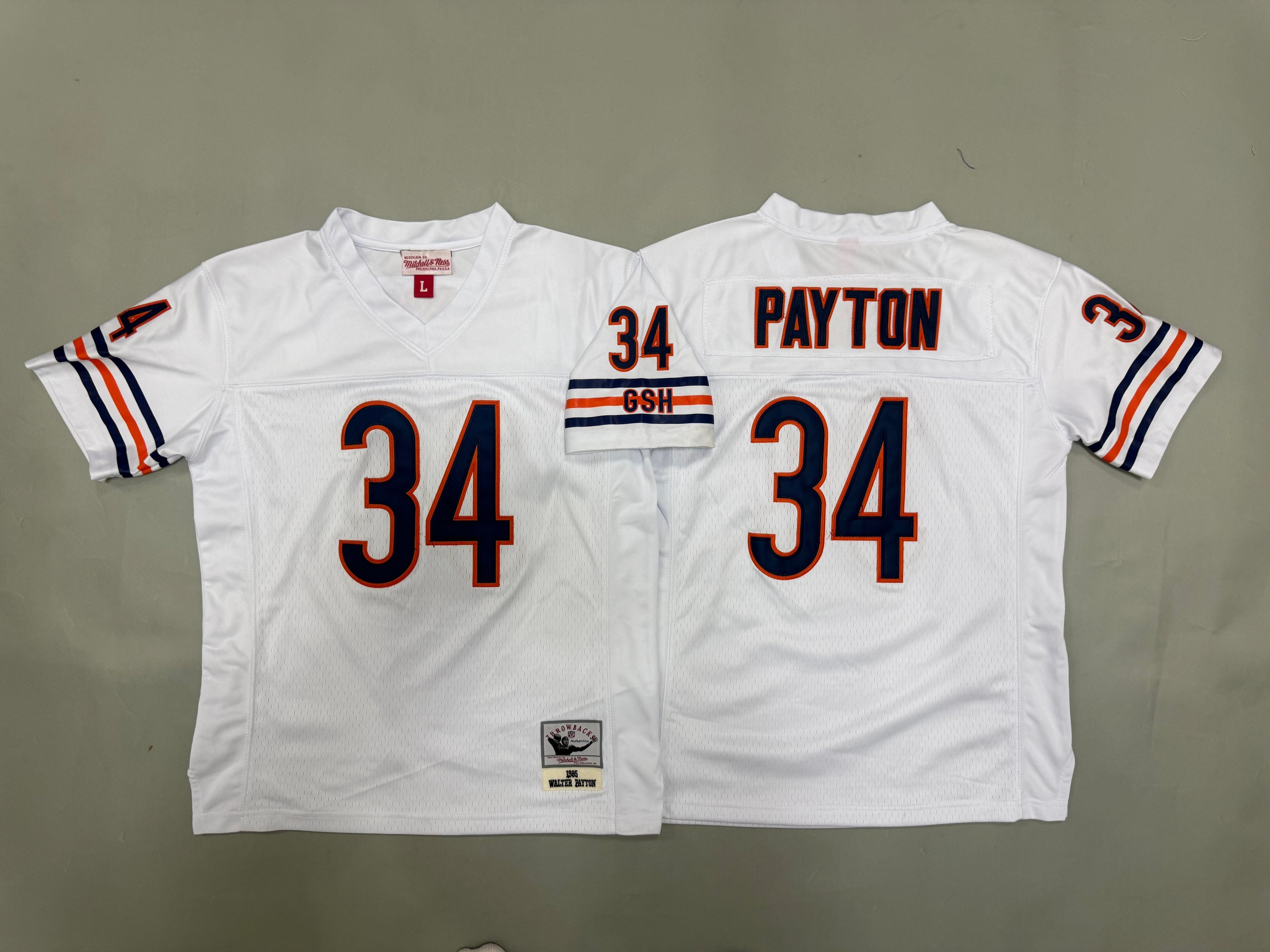 Youth Walter Payton Chicago Bears #34 White Throwback Jersey