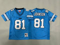 Youth Calvin Johnson #81 Detroit Lions Blue Vintage Throwback Jersey