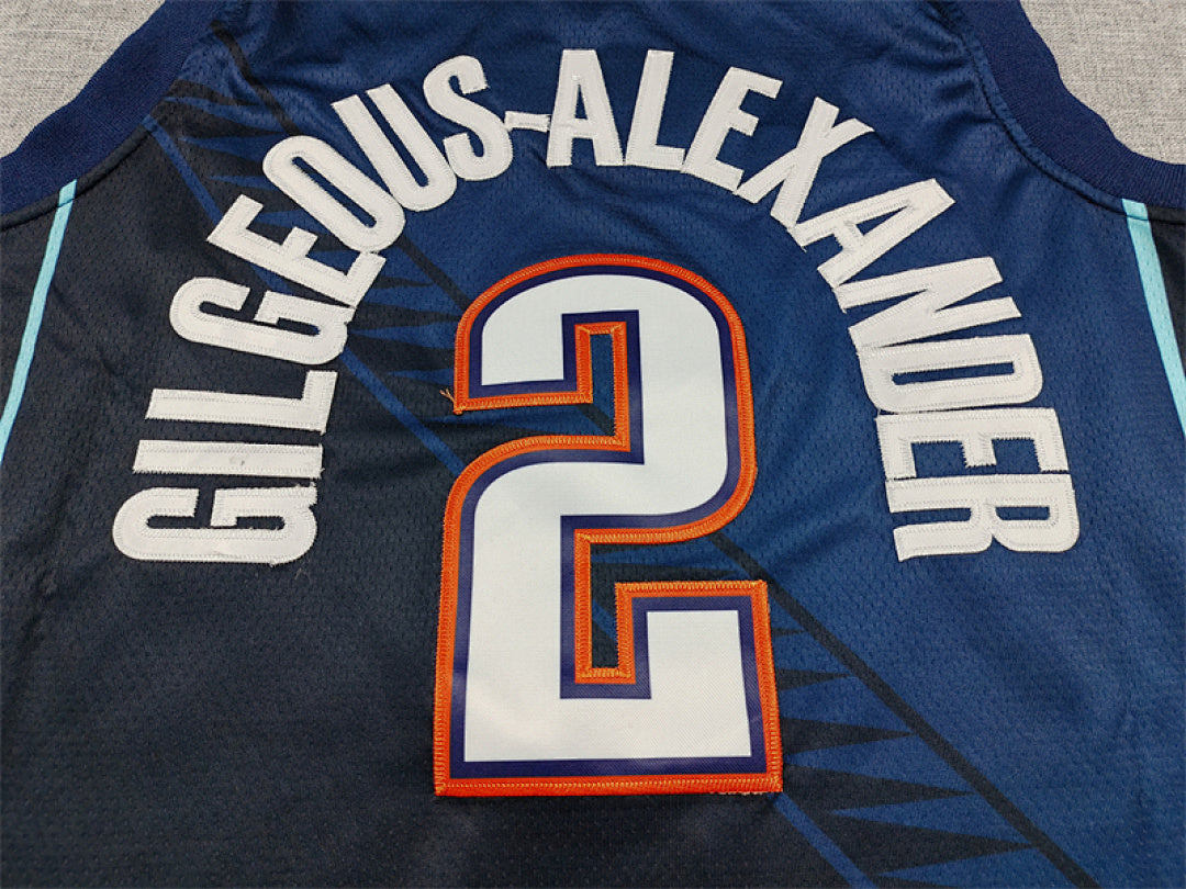 Shai Gilgeous-Alexander#2 Oklahoma City Thunder 2026 Blue City Edition Swingman Embroidered Jersey