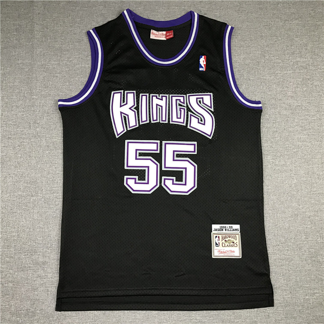 Jason Chandler Williams #55 Sacramento Kings 1998-99 Black Throwback Embroidered Jersey