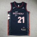 Joel Hans Embiid #21 Philadelphia 76ers 2024 Navy Blue City Edition Swingman Embroidered Jersey