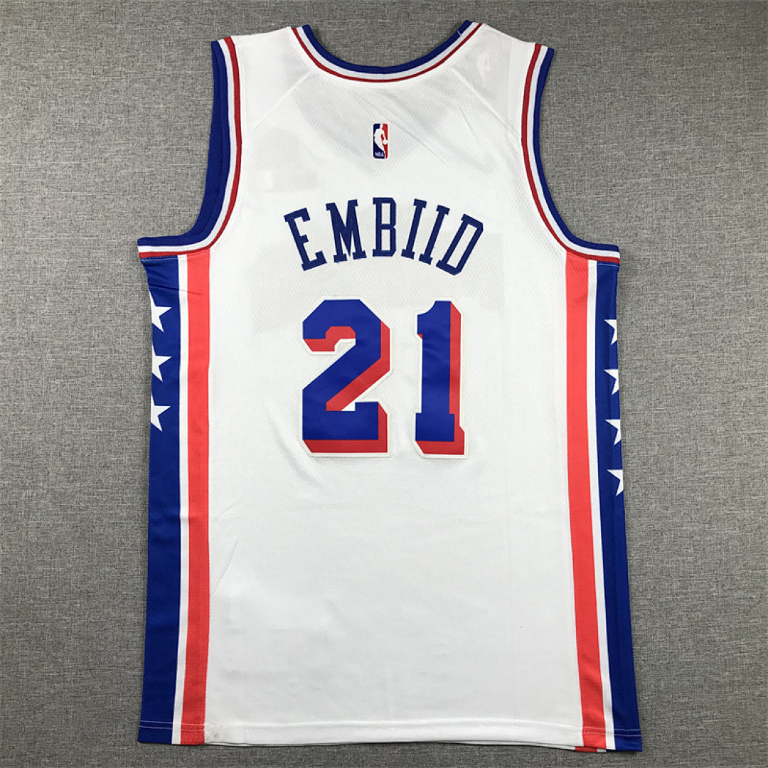 Joel Embiid #21 Philadelphia 76ers White City Edition Swingman Embroidered Jersey