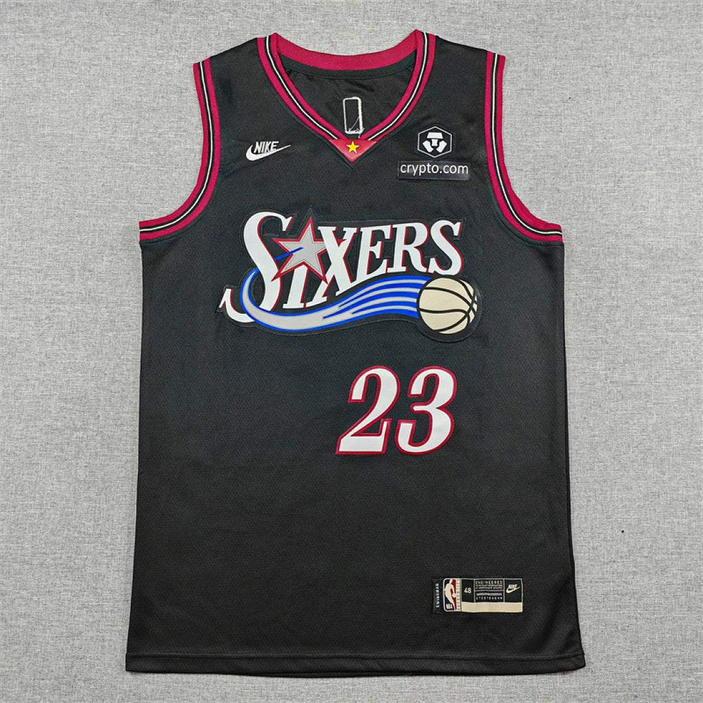 Philadelphia 76ers LeBron James #23 Black Jersey – Embroidered