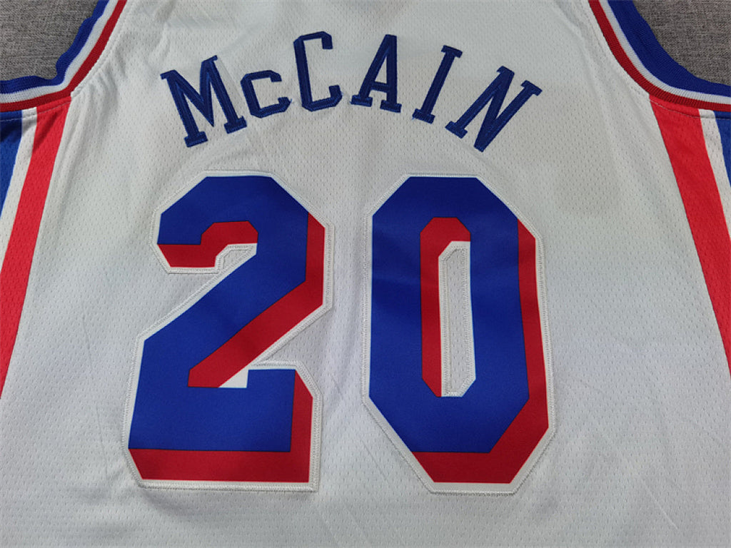 Jared McCain #20 Philadelphia 76ers White City Edition Swingman Embroidered Jersey