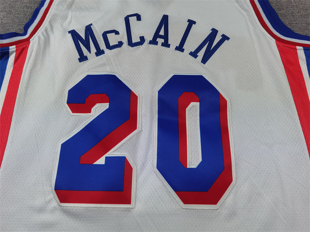 Jared McCain #20 Philadelphia 76ers White City Edition Swingman Embroidered Jersey