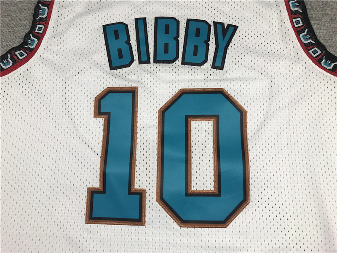Mike Bibby# 10 Memphis Grizzlies 1998-99 White Throwback Embroidered Jersey