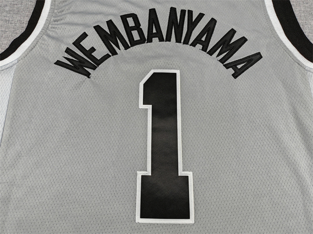 Victor Wembanyama #1 San Antonio Spurs Gray City Edition Swingman Embroidered Jersey  [Pre-Order]