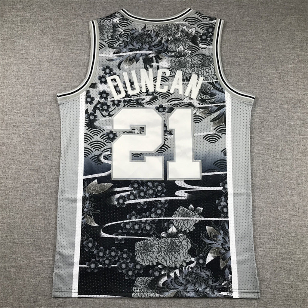 Tim Duncan #21 San Antonio Spurs  1998-99 （Year of the Rabbit Limited Edition）Throwback Embroidered Jersey