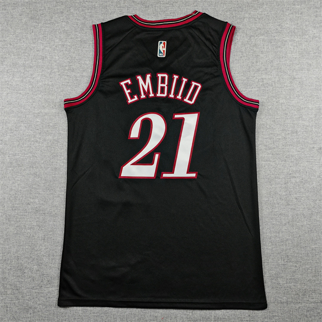 Joel Embiid #21 Philadelphia 76ers 2026 Black City Edition Swingman Embroidered Jersey