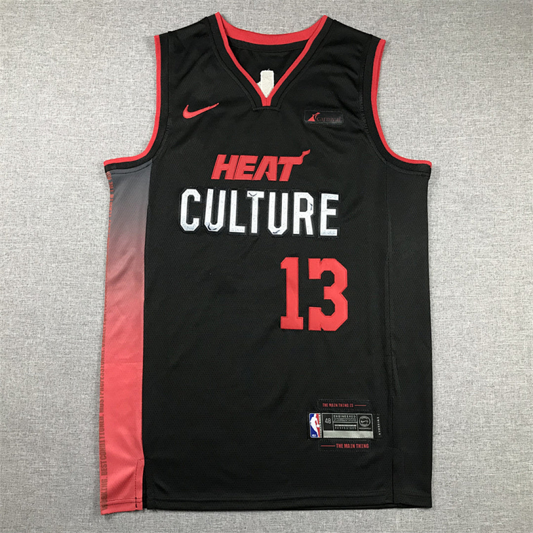 Bam Adebayo# 13 Miami Heat 2024 Black City Edition Swingman Embroidered Jersey