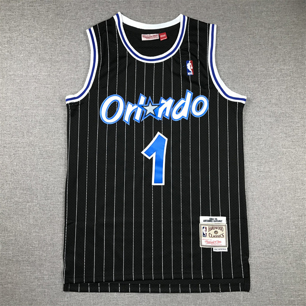 Anfernee  Hardaway#1 Orlando Magic 1993-94 Hardaway Black Edition  Embroidered Jersey