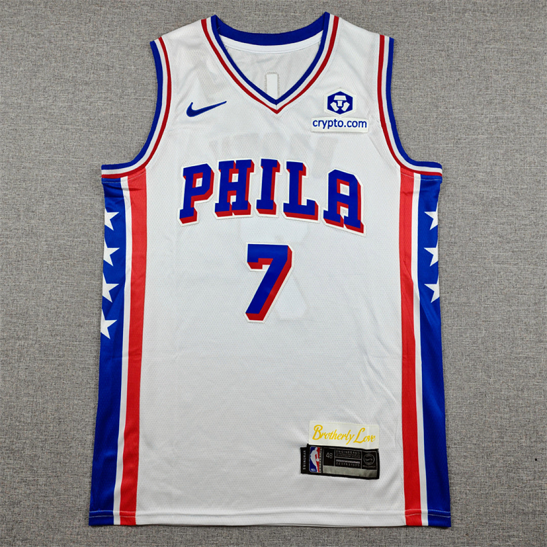 Philadelphia 76ers Jaylen Brown #7 White Jersey – Embroidered