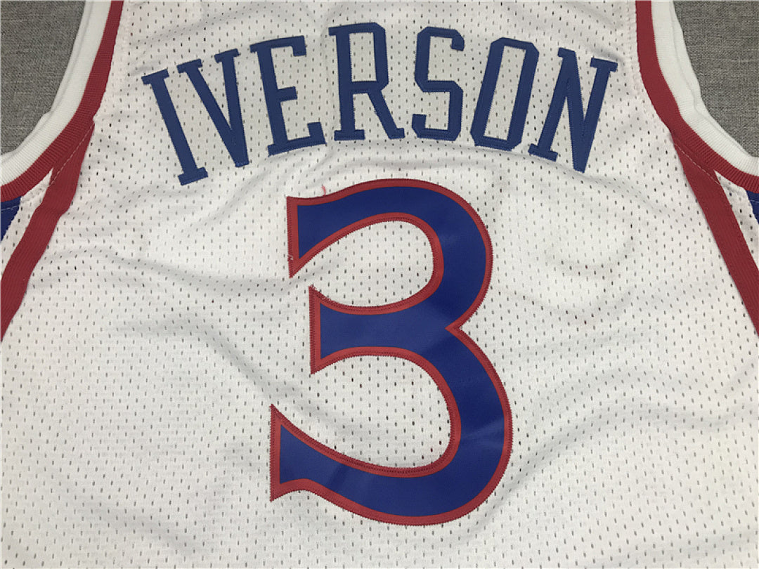 Allen Iverson #3 Philadelphia 76ers 1996-97 Throwback  Embroidered Jersey