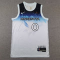 Donte DiVincenzo #0 Minnesota Timberwolves 2025 White City Edition Swingman Embroidered Jersey