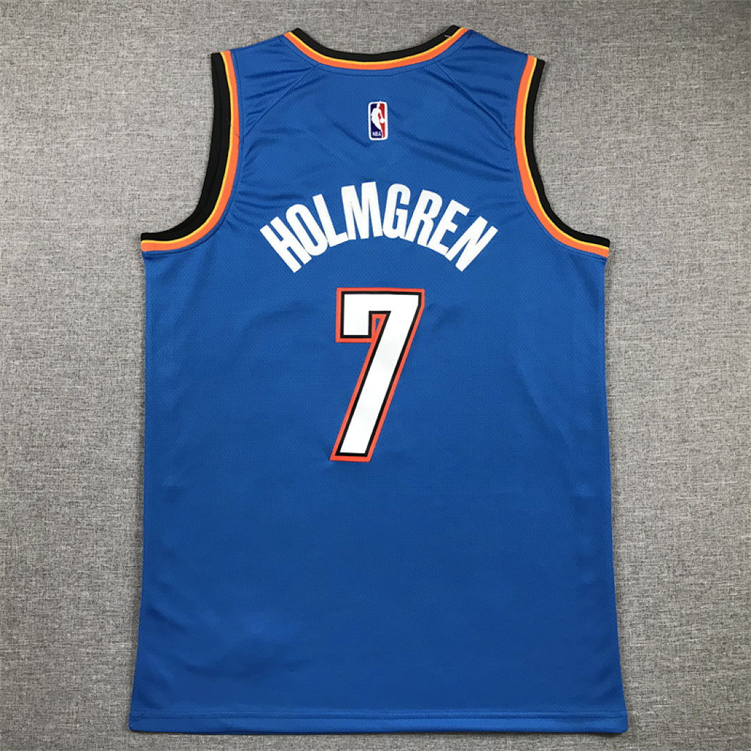 Chet Holmgren#7 Oklahoma City Thunder City Edition Swingman Embroidered Jersey