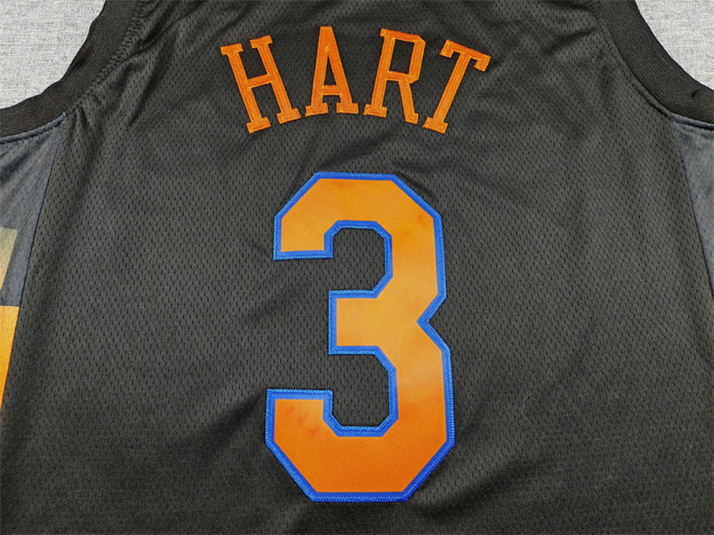 Josh Hart#3 New York Knicks 2026 Black Statement Edition  Embroidered Jersey