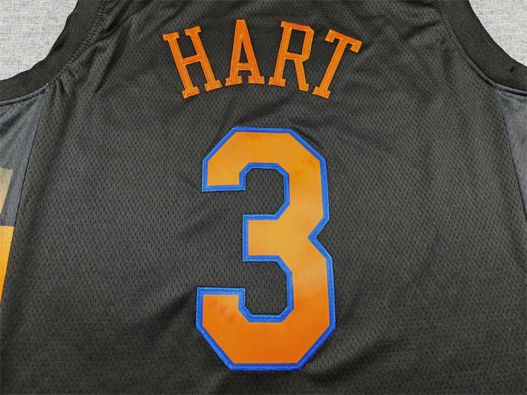 Josh Hart#3 New York Knicks 2026 Black Statement Edition  Embroidered Jersey