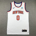 Donte DiVincenzo#0 New York Knicks White City Edition Swingman Embroidered Jersey