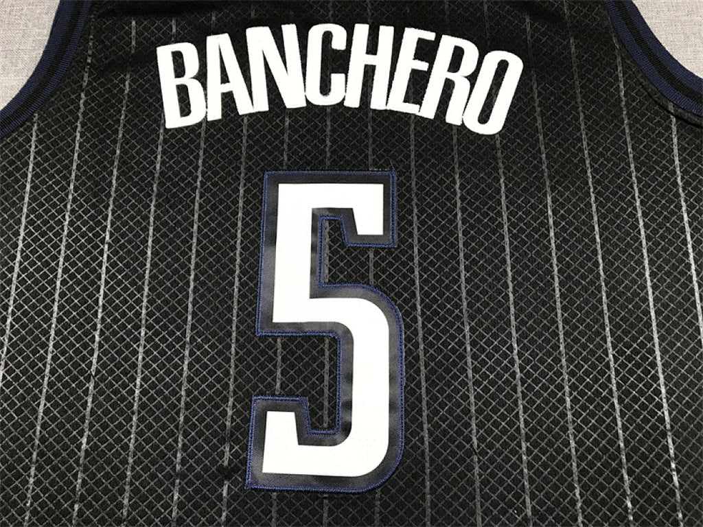 Paolo Banchero#5 Orlando Magic Black City Edition Swingman Embroidered Jersey