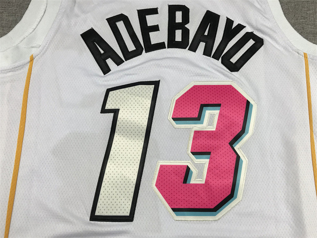 Bam Adebayo# 13 Miami Heat 2023 White City Edition Swingman Embroidered Jersey