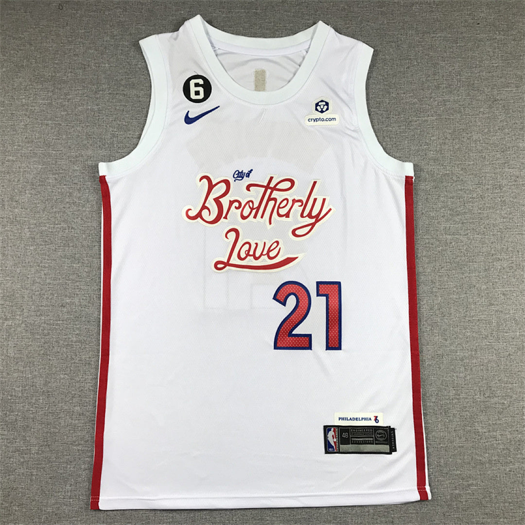 Joel Hans Embiid #21 Philadelphia 76ers 2023 White City Edition Swingman Embroidered Jersey