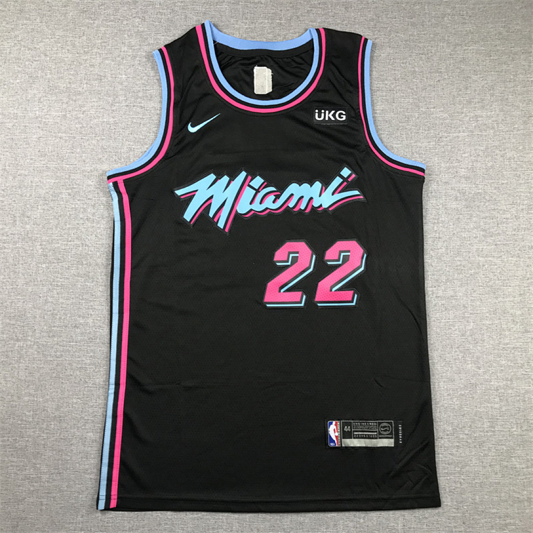 Jimmy Butler# 22 Miami Heat Black City Edition Swingman Embroidered Jersey