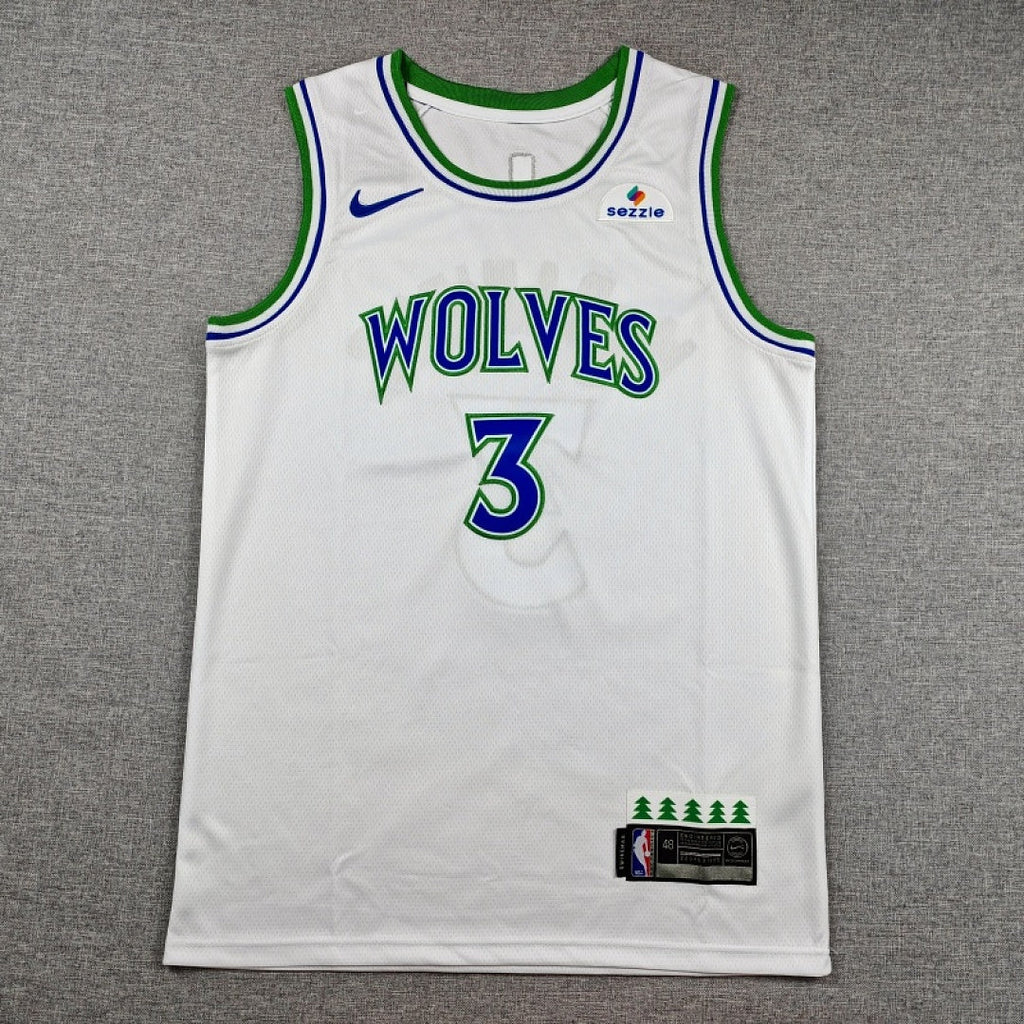 Minnesota Timberwolves Stephon Marbury #3 White Jersey – Embroidered