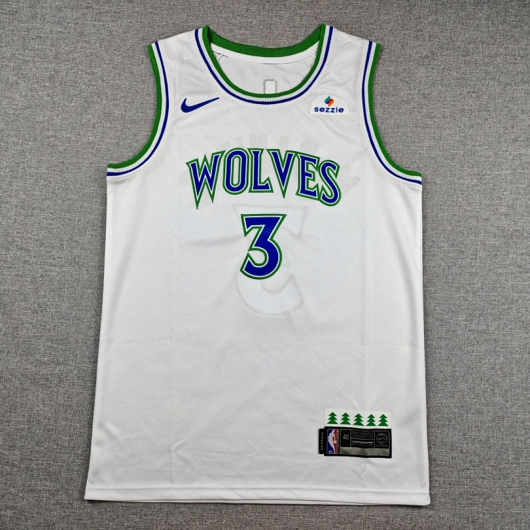 Minnesota Timberwolves Stephon Marbury #3 White Jersey – Embroidered